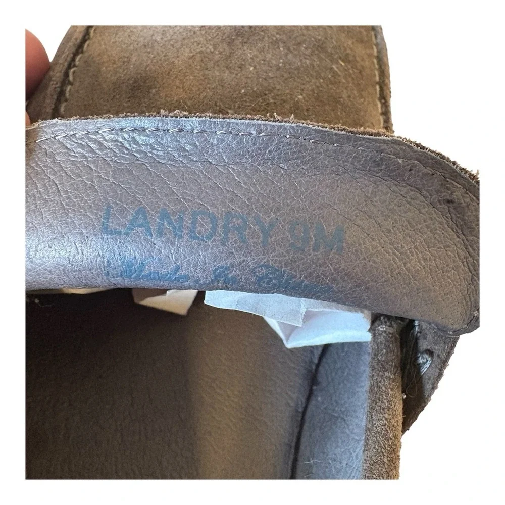 Donald J. Pliner Taupe Suede Penny Loafers
